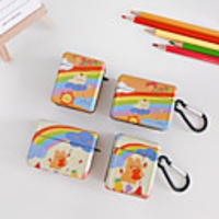 Case For AirPods 1 2 AirPods Pro Cute Pattern Lovely Headphone Case hard hearts clouds rainbow sun bear PC