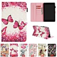 Case For Amazon Kindle Fire hd 8(7th Generation,  2017 Release) / Kindle Fire hd 8(6th Generation,  2016 Release) Card Holder / with Stand / Flip Full Body Cases Animal / 3D Cartoon / Flower Hard PU