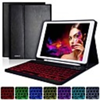 Case For Apple iPad Air / iPad (2018) / iPad Air 2 Shockproof / with Keyboard / Auto Sleep / Wake Up Full Body Cases Solid Colored Hard PU Leather / iPad (2017)