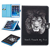 Case For Apple iPad Mini 3 2 1 iPad Mini 4 iPad Mini 5 Card Holder Shockproof Pattern Full Body Cases Animal PU Leather TPU Auto Sleep Wake Up magnetic buckle lion