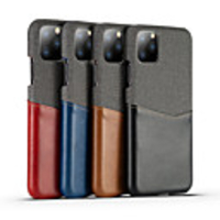 Case For Apple iPhone 11 / iPhone 11 Pro / iPhone 11 Pro Max Card Holder / Shockproof Back Cover Solid Colored Genuine Leather / Canvas