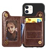 Case For Apple iPhone 11 / iPhone 11 Pro / iPhone 11 Pro Max Card Holder / with Stand / Ultra-thin Back Cover Solid Colored PU Leather / TPU