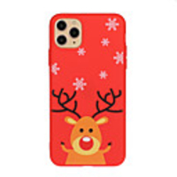 Case For Apple iPhone 11 / iPhone 11 Pro / iPhone 11 Pro Max Frosted / Pattern Back Cover Solid Colored / Christmas TPU