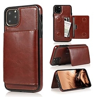 Case For Apple iPhone 11 / iPhone 11 Pro / iPhone 11 Pro Max Holder / Shockproof / with Stand Back Cover Solid Colored PU Leather / TPU For iPhone XS/X/XR/XS Max/iPhone 7 / 8 Plus / 6 /6s Plus/5/5s/SE