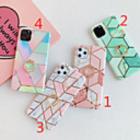 Case For Apple iPhone 11 / iPhone 11 Pro / iPhone 11 Pro Max Plating / Ring Holder / IMD Back Cover Marble TPU