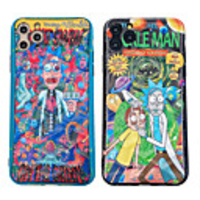 Case For Apple iPhone 11 / iPhone 11 Pro / iPhone 11 Pro Max Shockproof / IMD / Rick and Morty Pattern Back Cover Cartoon / Skull PC