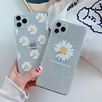 Case For Apple iPhone 11 / iPhone 11 Pro / iPhone 11 Pro Max Ultra-thin / Transparent / Pattern Back Cover Word / Phrase / Transparent / Flower TPU