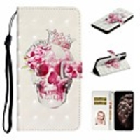 Case For Apple iPhone 11 / iPhone 11 Pro / iPhone 11 Pro Max Wallet / Card Holder / with Stand Full Body Cases Skull PU Leather For iPhone XS Max/XS/XR/X/8 Plus/7/6/6s Plus/5/5S/SE