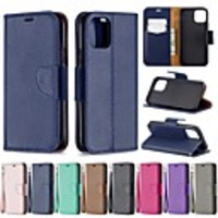 Case For Apple iPhone 11 / iPhone 11 Pro / iPhone 11 Pro Max Wallet / Card Holder / with Stand Full Body Cases Solid Colored PU Leather