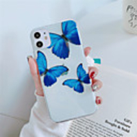 Case For Apple iPhone 11 11 Pro 11 Pro Max Blue butterfly pattern High penetration TPU material Painting process scratch proof phone case