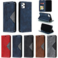 Case For Apple iPhone 12 / iPhone 12 Mini / iPhone 12 Pro Max Wallet / Shockproof / Flip Full Body Cases Solid Colored PU Leather