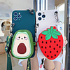 Case For Apple iPhone 12 / iPhone 12 Mini / iPhone 12 Pro Max Wallet / with Stand Back Cover Food / Solid Colored TPU