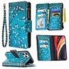 Case For Apple iPhone 12 iPhone 12 Pro iPhone 11 Pro Max Wallet Card Holder with Stand Full Body Cases Plum Blossom Painted Zipper Bag PU Leather TPU for iPhone 11 SE (2020) 8 8 Plus XR Xs Max