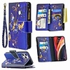 Case For Apple iPhone 12 iPhone 12 Pro iPhone 11 Pro Max Wallet Card Holder with Stand Full Body Cases Purple Butterfly Painted Zipper Bag PU Leather TPU for iPhone 11 SE (2020) 8 8 Plus XR Xs Max
