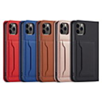 Case For Apple iPhone 12 Mini / iPhone 12 Pro Max / iPhone 11 Pro Max Card Holder / with Stand / Flip Full Body Cases Solid Colored PU Leather