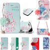 Case For Apple iPhone 12 Pro Max Mini XS XR 8 7 Plus With Stand / Wallet / Card Holder Full Body Cases Flower Hard TPU / PU Leather miniinthebox
