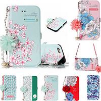 Case For Apple iPhone 12 Pro Max Mini XS XR 8 7 Plus With Stand / Wallet / Card Holder Full Body Cases Flower Hard TPU / PU Leather miniinthebox