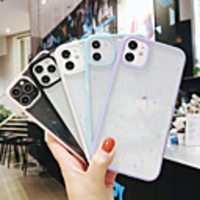 Case For Apple iPhone 7 7P iPhone 8 8P iPhone X iPhone XS XR XS max iPhone 11 11 Pro 11 Pro Max iPhoneSE (2020) Translucent Pattern Glitter Shine Back Cover Transparent Glitter Shine TPU