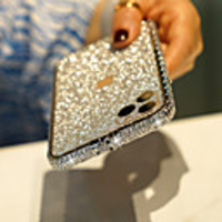 Case For Apple iphone 7/8 Shockproof / Rhinestone Bumper Solid Colored Metal