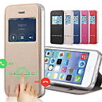 Case For Apple iPhone 8 Plus / iPhone 8 / iPhone 7 Plus with Stand / with Windows / Flip Full Body Cases Solid Colored Hard PU Leather