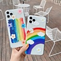 Case For Apple iPhone SE 2020 iPhone 11 Pro Max XS Max XR X 7 8 Plus 6 6s Plus Transparent Pattern Back Cover Flower TPU