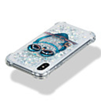 Case For Apple iPhone X / iPhone 8 Plus / iPhone 8 Shockproof / Flowing Liquid / Pattern Back Cover Animal / Owl / Glitter Shine Soft TPU