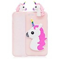 Case For Apple iPhone X / iPhone 8 Plus / iPhone 8 Shockproof Back Cover Unicorn / Cartoon / 3D Cartoon Soft TPU