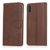 Case For Apple iPhone X / iPhone 8 Plus / iPhone 8 Wallet / Card Holder / Shockproof Full Body Cases Solid Colored Hard PU Leather