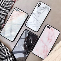 Case For Apple iPhone XR / iPhone XS / iPhone XS Max Mirror / Pattern Back Cover Marble Hard Tempered Glass