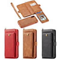 Case For Apple iPhone XR / iPhone XS Max / iPhone 6s Plus Wallet / Shockproof / Flip Full Body Cases Solid Colored PU Leather