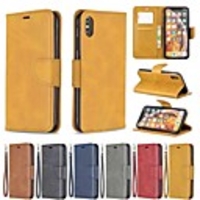 Case For Apple iPhone XR / iPhone XS Max Magnetic / Flip / Shockproof Full Body Cases Solid Colored Hard PU Leather for iPhone XS/X/8 Plus/7/6s Plus/6/5/5s/SE