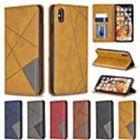 Case For Apple iPhone XR / iPhone XS Max Magnetic / Flip / with Stand Full Body Cases Geometric Pattern Hard PU Leather for iPhone 6 /6 Plus/6s/7/8 Plus/XS/X