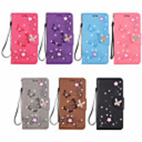 Case For Apple iPhone XS / iPhone XR / iPhone XS Max Card Holder / Rhinestone / Flip Full Body Cases Butterfly / Rhinestone / Flower Hard PU Leather