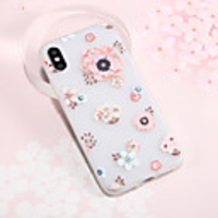 Case For Apple iPhone XS / iPhone XR / iPhone XS Max Rhinestone / Embossed / Pattern Back Cover Flower TPU