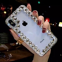 Case For Apple iPhone XS / iPhone XR / iPhone XS Max Rhinestone / Transparent / DIY Back Cover Rhinestone Soft TPU miniinthebox