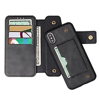 Case For Apple iPhone XS / iPhone XR / iPhone XS Max Wallet / Card Holder / with Stand Full Body Cases Solid Colored Genuine Leather