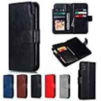 Case For Apple iPhone XS / iPhone XR / iPhone XS Max Wallet / Card Holder Full Body Cases Solid Colored Hard PU Leather