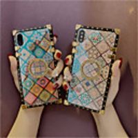 Case For Apple iPhone XS / iPhone XR / iPhone XS Max /X/6/7/8/6Plus/7Plus/8Plus/6s/6s Plus Shockproof / Ring Holder / Pattern Back Cover Geometric Pattern Metal
