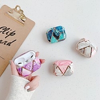 Case For Apple scene map Air Pods Pro colorful plating mosaic marble pattern TPU material IMD process Bluetooth headset protective shell XQS