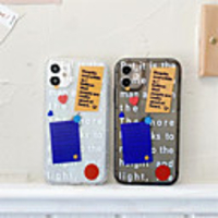 Case For Apple scene map iPhone 11 11 Pro 11 Pro Max English letter pattern high translucent TPU material air pressure anti-drop glitter phone case
