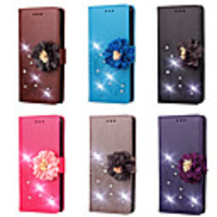 Case For Google Google Pixel / Pixel 2 / Google Pixel 2 XL Wallet / Card Holder / Rhinestone Full Body Cases Flower Hard PU Leather