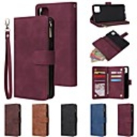 Case For Google Pixel 4 XL / Google Pixel 4 Wallet / 9 Card Holder with Chain / Shockproof Solid Colored PU Leather Case For Google Pixel 3a XL / Google Pixel 3a
