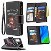 Case For Huawei Honor 9X Lite P Smart 2020 P40 Lite Wallet Card Holder with Stand Full Body Cases Bear Painted Zipper Bag PU Leather TPU for Huawei P30 Lite P40 Pro P40 Lite E Honor 10 Lite