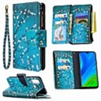 Case For Huawei Honor 9X Lite P Smart 2020 P40 Lite Wallet Card Holder with Stand Full Body Cases Plum Blossom Painted Zipper Bag PU Leather TPU for Huawei P30 Lite P40 Pro P40 Lite E Honor 10 Lite