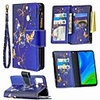Case For Huawei Honor 9X Lite P Smart 2020 P40 Lite Wallet Card Holder with Stand Full Body Cases Purple Butterfly Painted Zipper Bag PU Leather TPU for Huawei P30 Lite P40 Pro P40 Lite E
