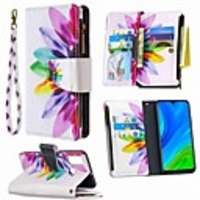 Case For Huawei Honor 9X Lite P Smart 2020 P40 Lite Wallet Card Holder with Stand Full Body Cases Sun flower Painted Zipper Bag PU Leather TPU for Huawei P30 Lite P40 Pro P40 Lite E Honor 10 Lite