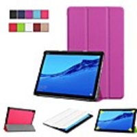 Case For Huawei Huawei Mediapad M5 Lite 10 / Huawei MediaPad M5 10 (Pro) / Huawei MediaPad M5 10 with Stand / Flip / Origami Full Body Cases Solid Colored Hard PU Leather