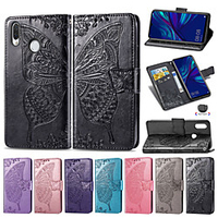 Case For Huawei Huawei P Smart 2019 / Huawei Y7 Pro(2019) / Huawei Y6 (2019) Wallet / Card Holder / with Stand Full Body Cases Butterfly / Flower Soft PU Leather miniinthebox