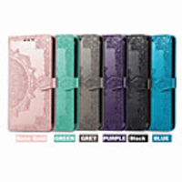 Case For Huawei Huawei P20 / Huawei P20 lite / Huawei Honor 7A Card Holder / Shockproof / Embossed Full Body Cases Solid Colored PU Leather / TPU