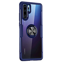 Case For Huawei Huawei P20 / Huawei P20 Pro / Huawei P20 lite Shockproof / Ring Holder Back Cover Solid Colored TPU / PC / Metal miniinthebox
